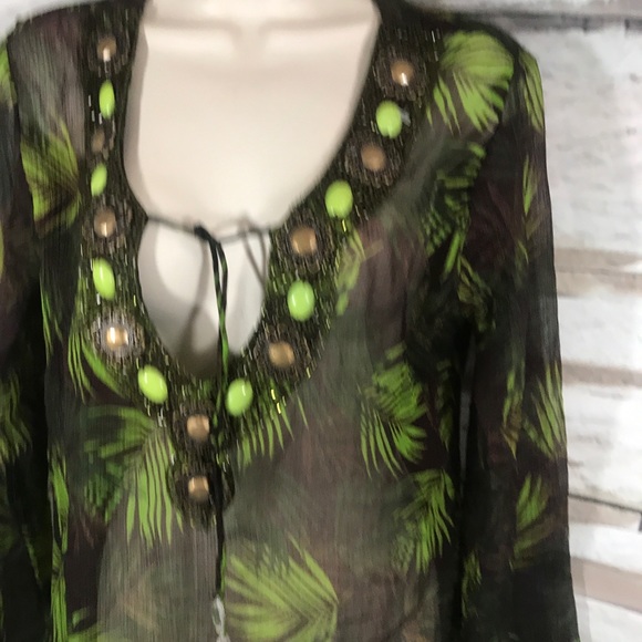 Women’s beach coverup size M embroidered beads - Picture 2 of 8